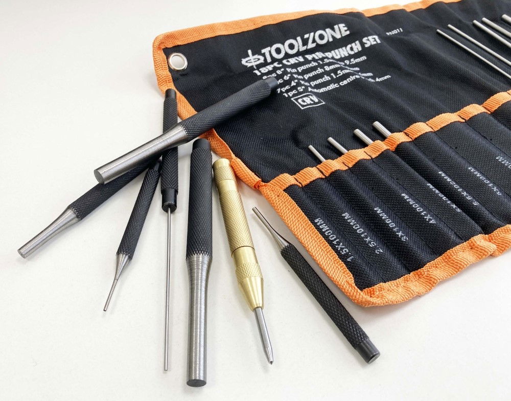 PUNCH SET 18PC CRV 1.5mm-9.5mm TETRON WALLET - TOOLZONE KDPPN011