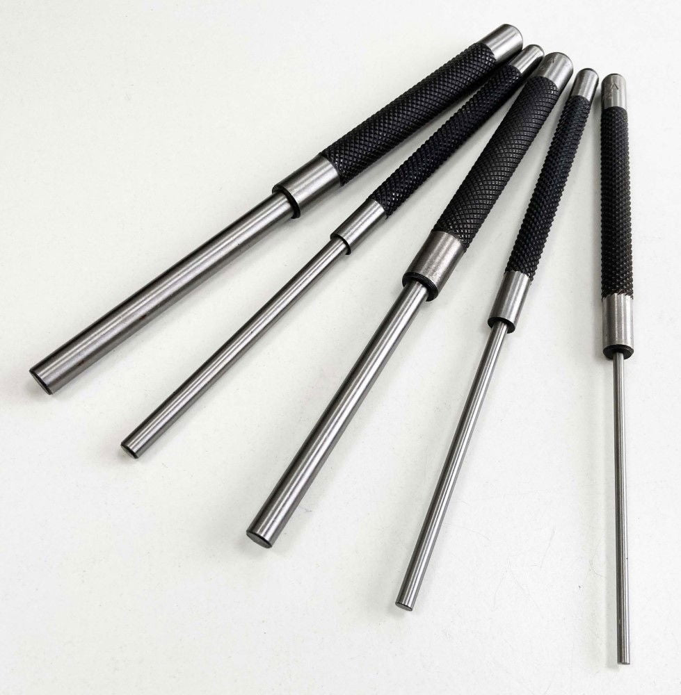 PIN PUNCH SET PARALLEL 5PC 1/8, 3/16, 1/4, 5/16, 3/8 HARDENED STEEL - TOOLZONE KDPPN100