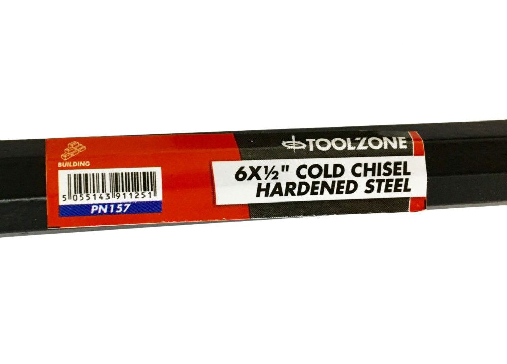 COLD CHISEL 6 x 1/2 DROP FORGED HARDENED STEEL BLACK FINISH - TOOLZONE KDPPN157