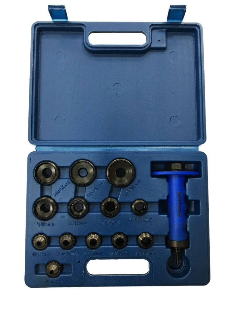 HOLE PUNCH SET 14PC 5-35mm HARDENED TEMPERED BLACK FINISH IN CASE - TOOLZONE KDPPN166