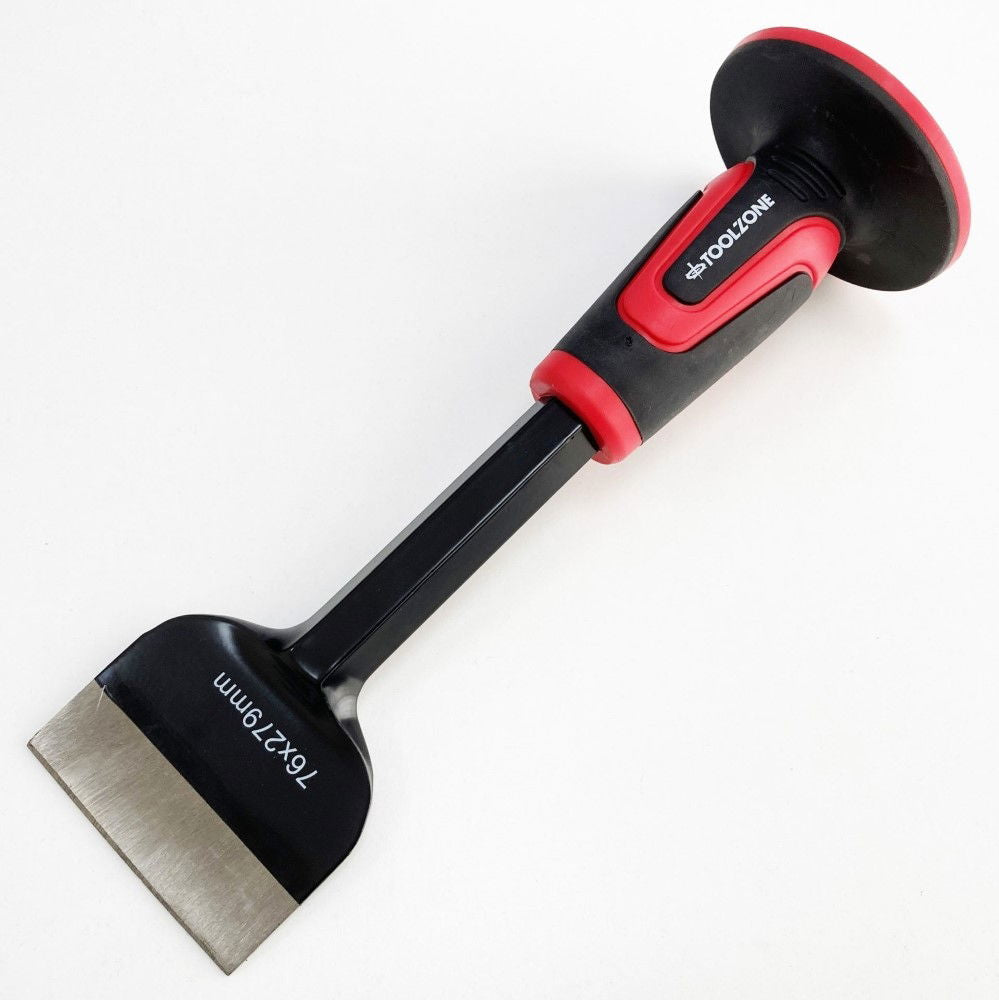 ELECTRICIANS COLD CHISEL 279 x 76 x 19mm DROP FORGED STEEL SOFT GRIP - TOOLZONE KDPPN170