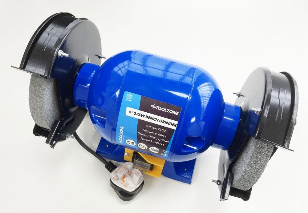 BENCH GRINDER 6 375W 1/2HP 230V WITH FINE AND COARSE WHEELS - TOOLZONE KDPPW057