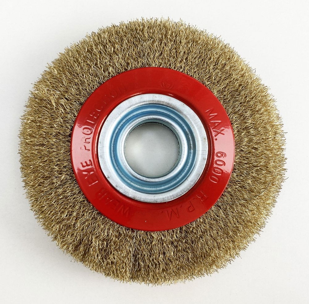 WIRE WHEEL 6 FOR BENCH GRINDER WITH PLASTIC BUSHES - TOOLZONE KDPPW064