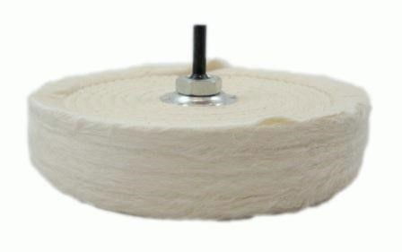 BUFFING MOP 6 COTTON CALICO 80 LAYERS WITH ARBOUR AND FLANGES - TOOLZONE KDPPW065
