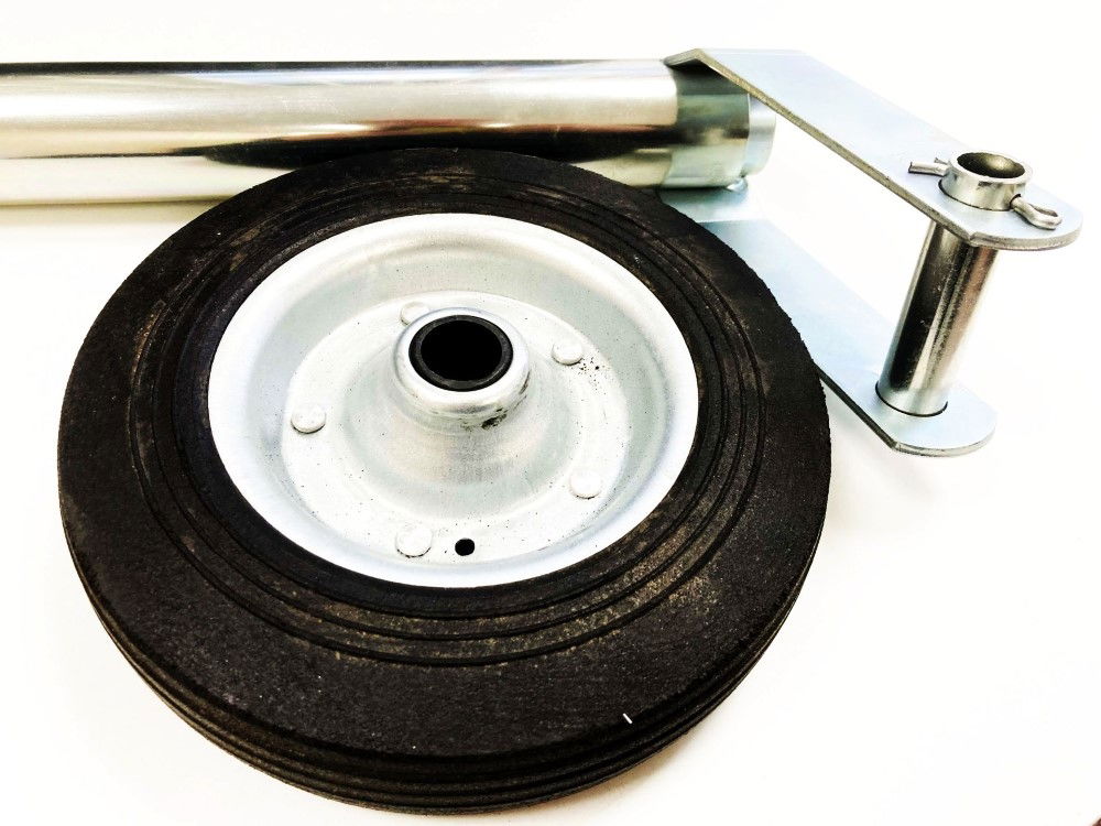 TRAILER JOCKEY WHEEL 42mm 200mm RUBBER TYRE SWING BACK 350lb - TOOLZONE KDPRM016