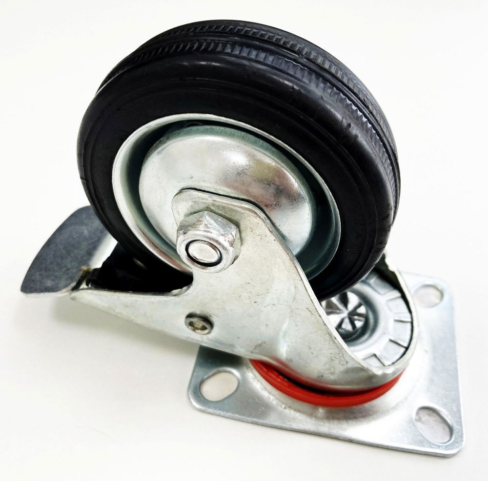 CASTOR SWIVEL WITH BRAKE 3 45kg PLATE 74x60mm - TOOLZONE KDPRM031