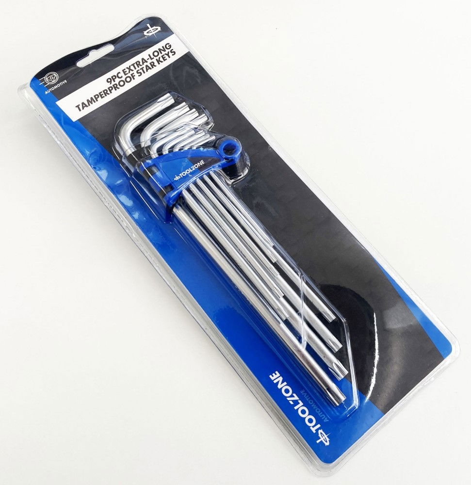EXTRA-LONG TAMPERPROOF STAR KEY SET 9PC T10-T50 - TOOLZONE KDPSD076