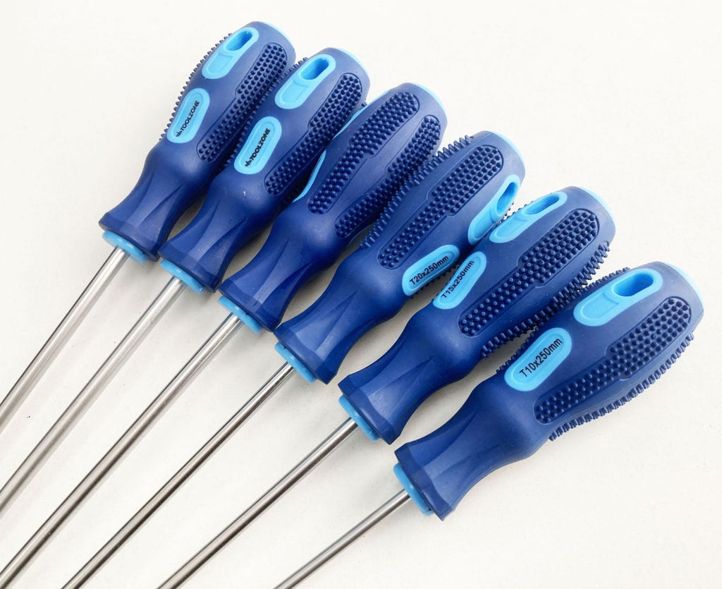 STAR SCREWDRIVER SET 6PC 250mm T10-T30 - TOOLZONE KDPSD089