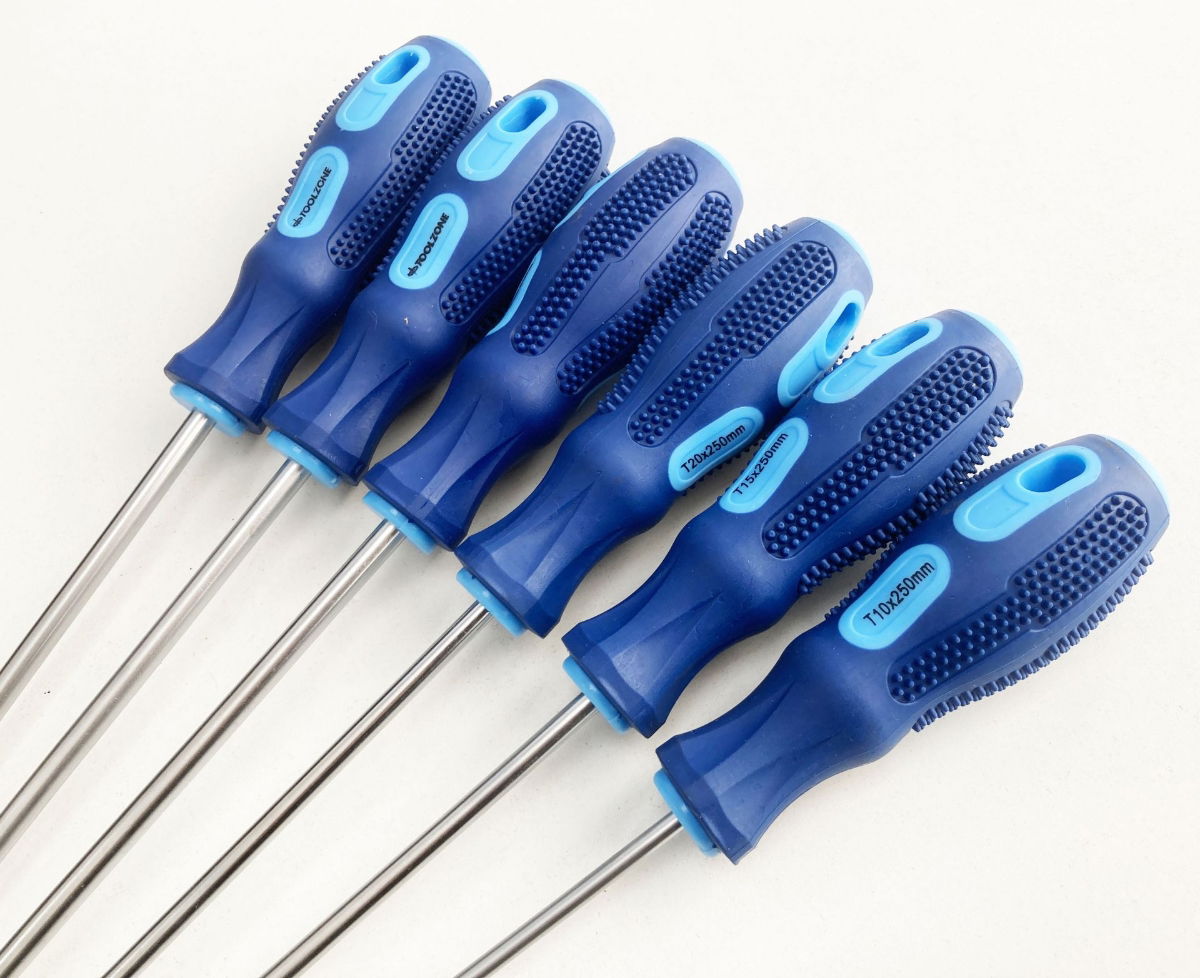 STAR SCREWDRIVER SET 6PC 250mm T10-T30 - TOOLZONE KDPSD089