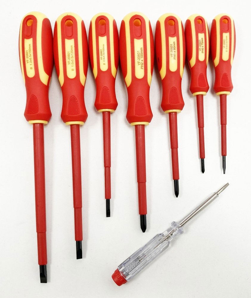 SCREWDRIVER SET VDE 8PC WITH TESTER - TOOLZONE KDPSD193