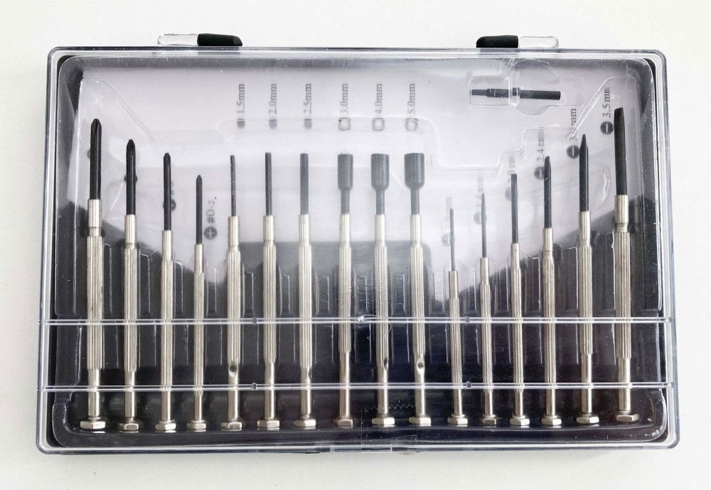 PRECISION SCREWDRIVER SET 16PC PHILLIPS 00-2 SLOT 1-3.5mm HEX 1.5-2.5 STAR 3-5 - TOOLZONE KDPSD212