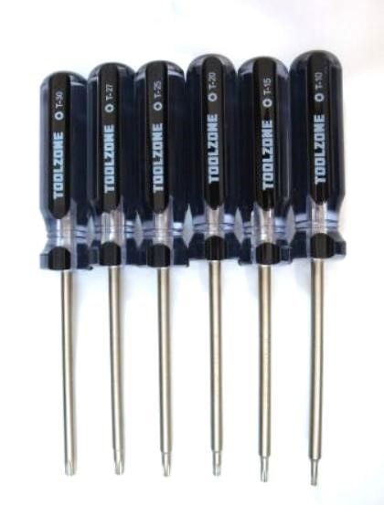 STAR SCREWDRIVER SET 6PC CRV T10-T30 - TOOLZONE KDPSD292