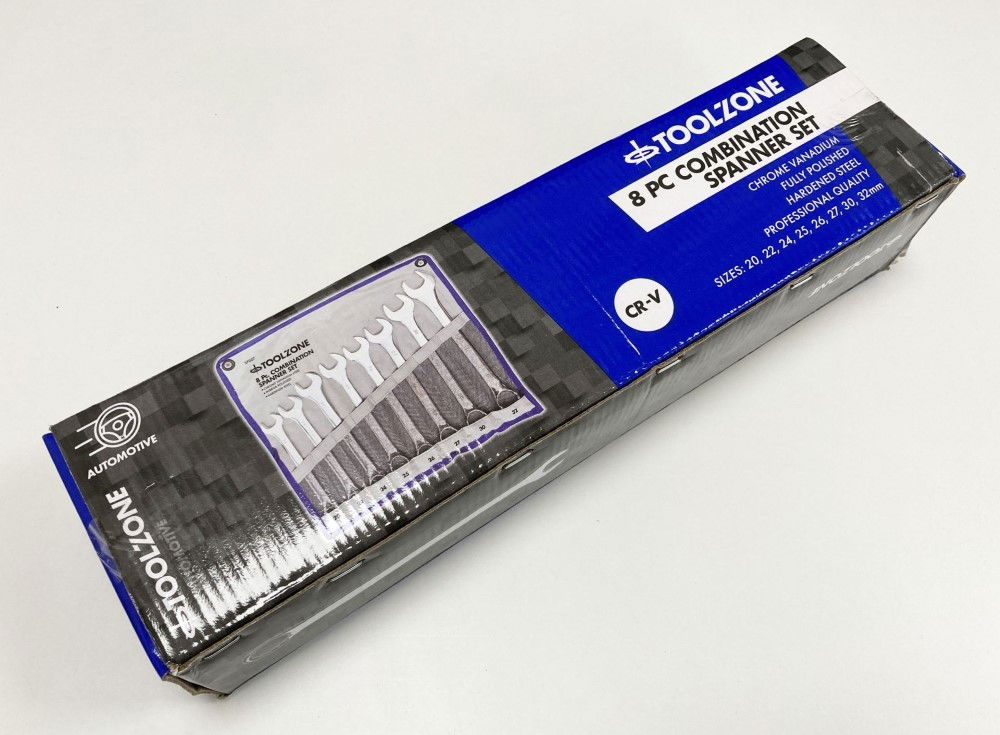 JUMBO SPANNERS SET 8PC 20-32mm CHROME VANADIUM - TOOLZONE KDPSP007