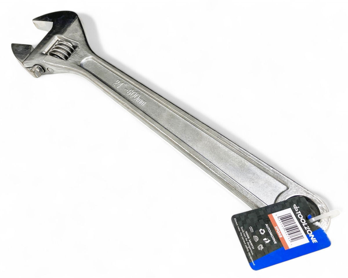 ADJUSTABLE SPANNER 24 MAX JAW 58mm DROP FORGED CHROME PLATED - TOOLZONE KDPSP048