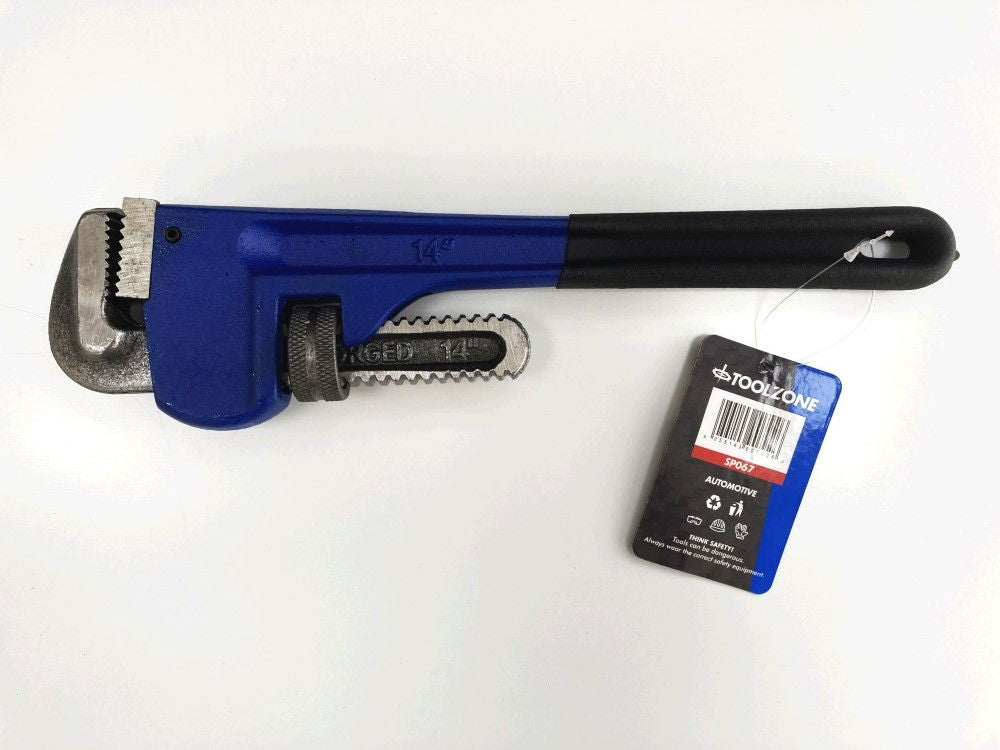 STILLSON WRENCH 14 MAX JAW 71mm DROP FORGED FOAM DIPPED HANDLE - TOOLZONE KDPSP067