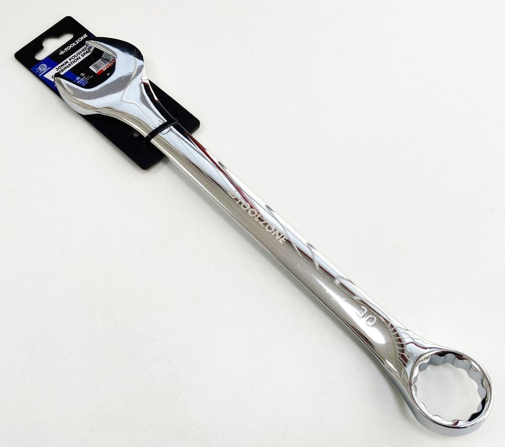 COMBINATION SPANNER 30mm POLISHED CHROME VANADIUM - TOOLZONE KDPSP119