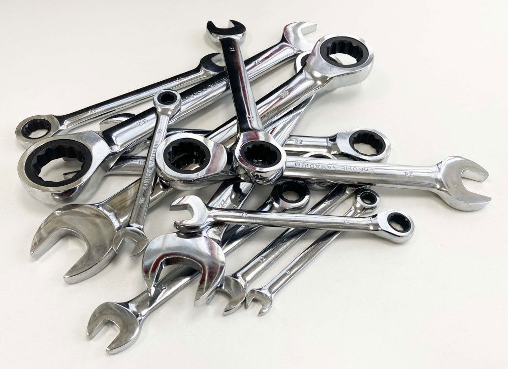 RATCHET WRENCH SET 13pc 8-32mm 72 TEETH CHROME VANADIUM POLISHED FINISH - TOOLZONE KDPSP145