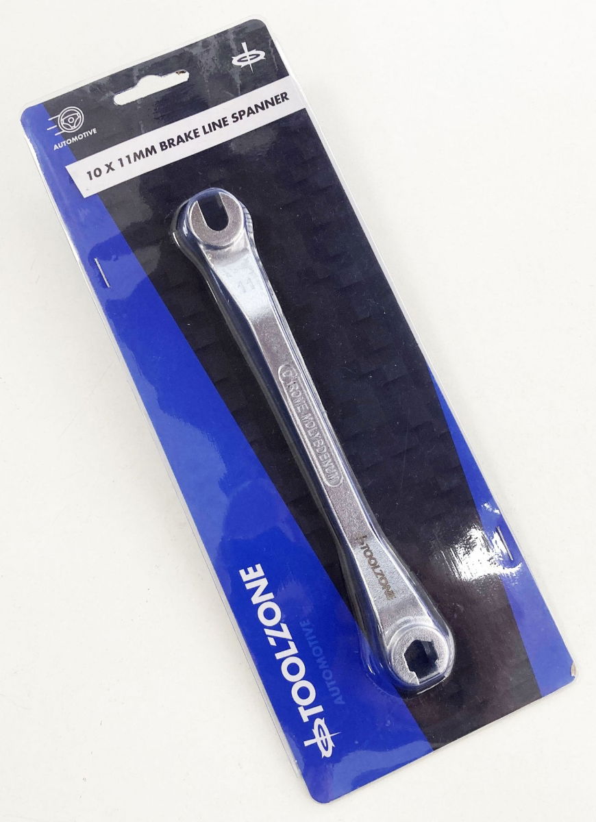 BRAKE LINE SPANNER 10 x 11mm 180mm OFFSET DESIGN - TOOLZONE KDPSP196