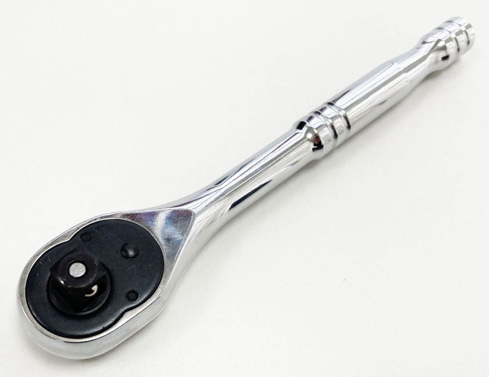 RATCHET HANDLE 3/8 DRIVE PROFESSIONAL POLISHED 200mm CRV QUICK RELEASE - TOOLZONE KDPSS053