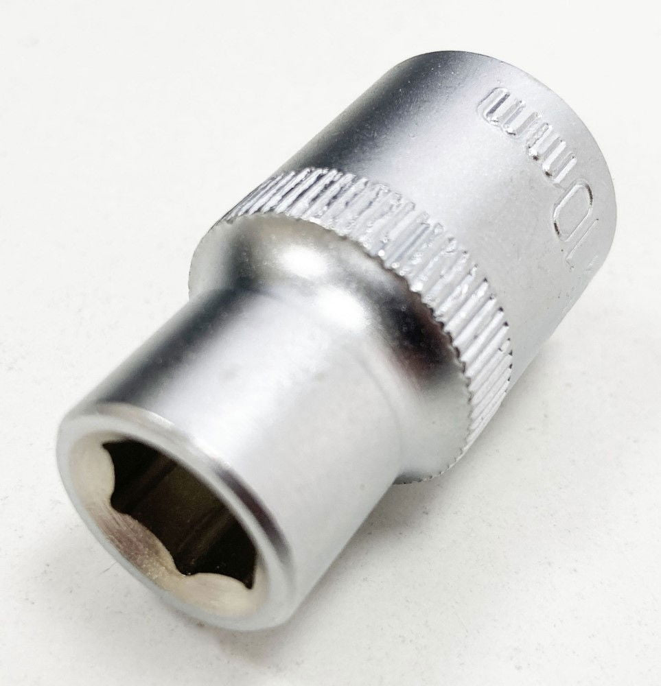 SOCKET 1/2 DRIVE 10mm CRV SATIN SINGLE HEX - TOOLZONE KDPSS069