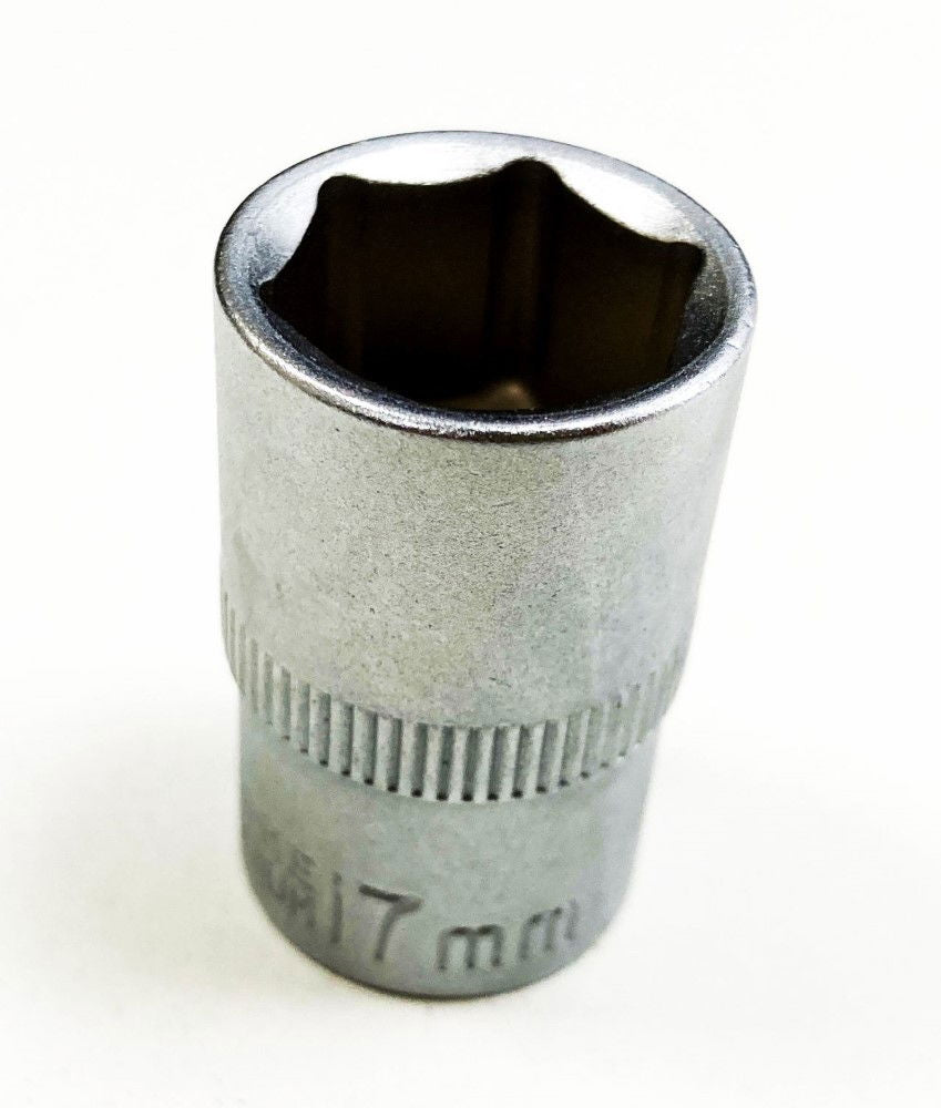 SOCKET 1/2 DRIVE 17mm CRV SATIN SINGLE HEX - TOOLZONE KDPSS076