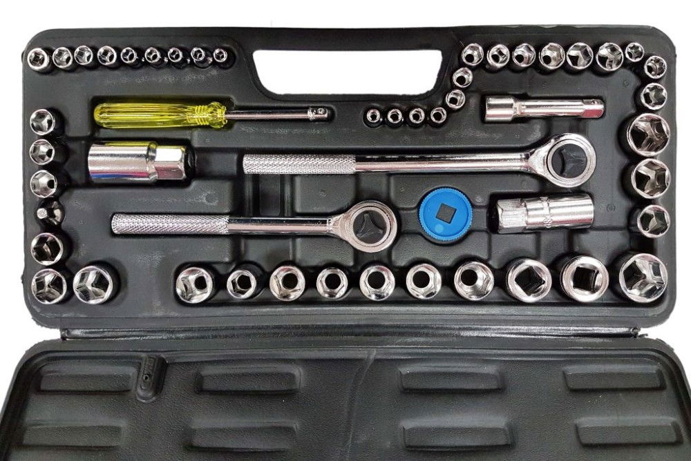 SOCKET SET 1/4 3/8 1/2 DRIVE 52 PIECES METRIC & AF - TOOLZONE KDPSS102