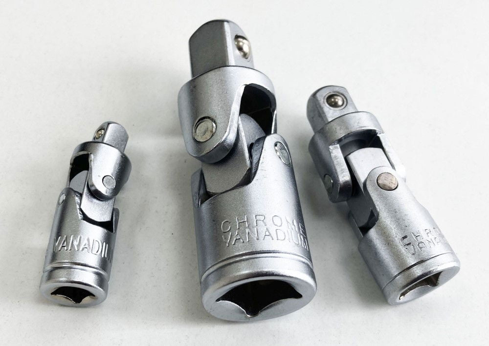 UNIVERSAL JOINT SET 3 PIECES 1/4 3/8 1/2 DRIVE CRV - TOOLZONE KDPSS172