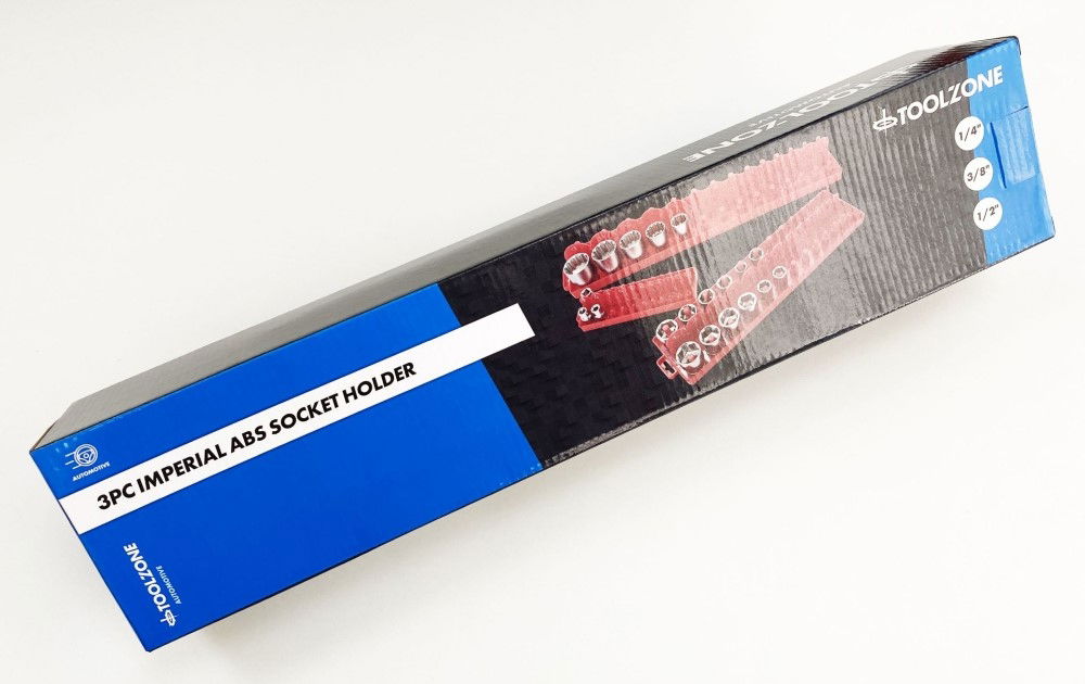 SOCKET HOLDER SET 3 PIECES ABS AF IMPERIAL RED - TOOLZONE KDPSS214