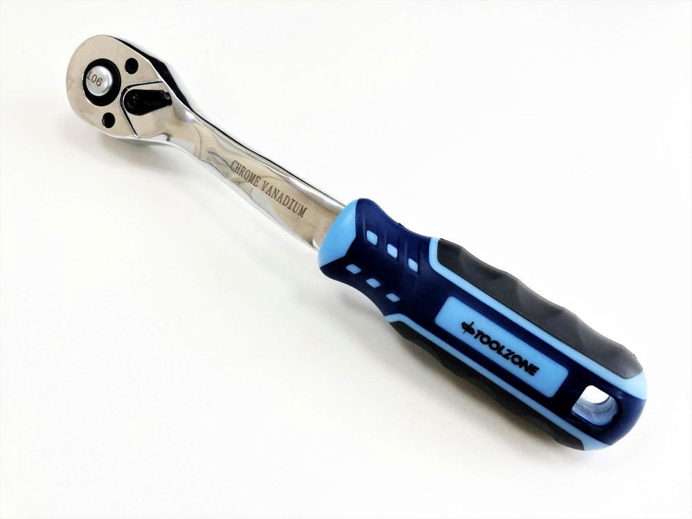 RATCHET HANDLE 3/8 DRIVE 90 TEETH 3 COLOUR CRV - TOOLZONE KDPSS231