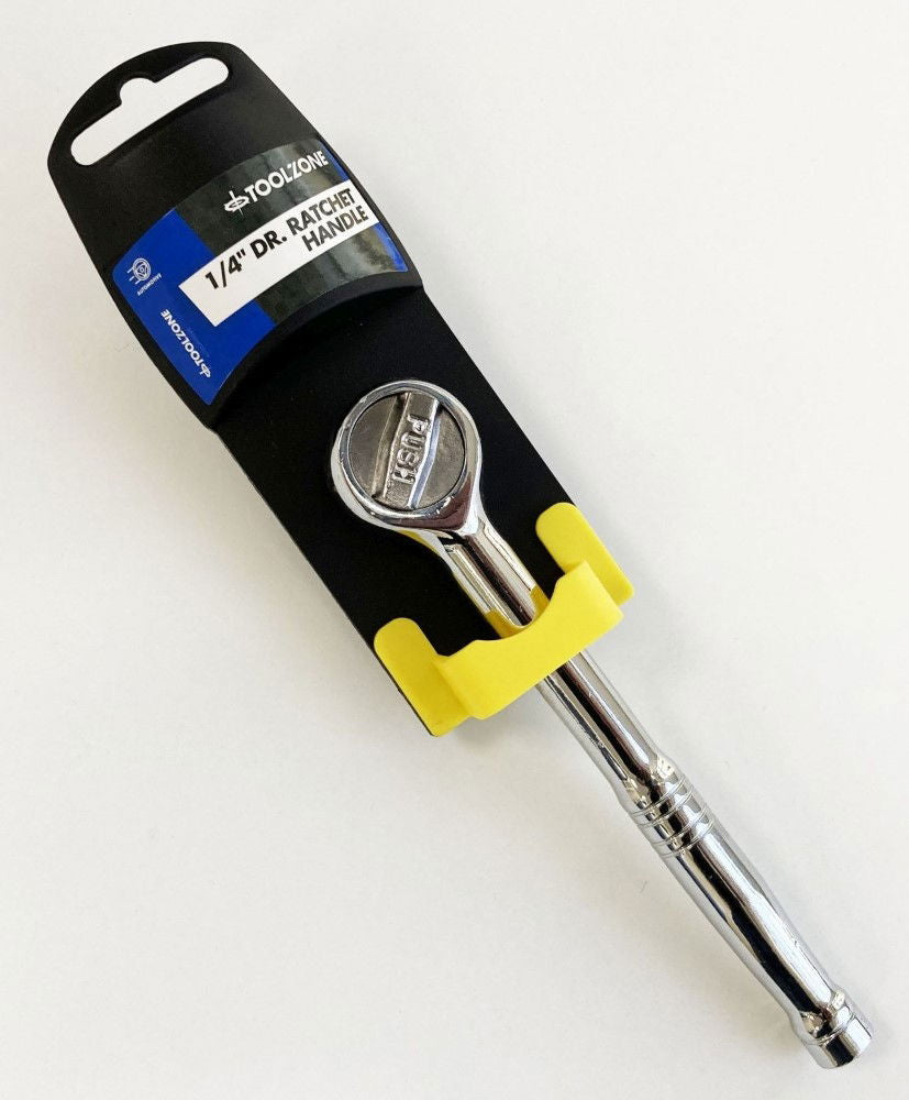 RATCHET HANDLE 1/4 DRIVE POLISHED CHROME QUICK RELEASE - TOOLZONE KDPSS239