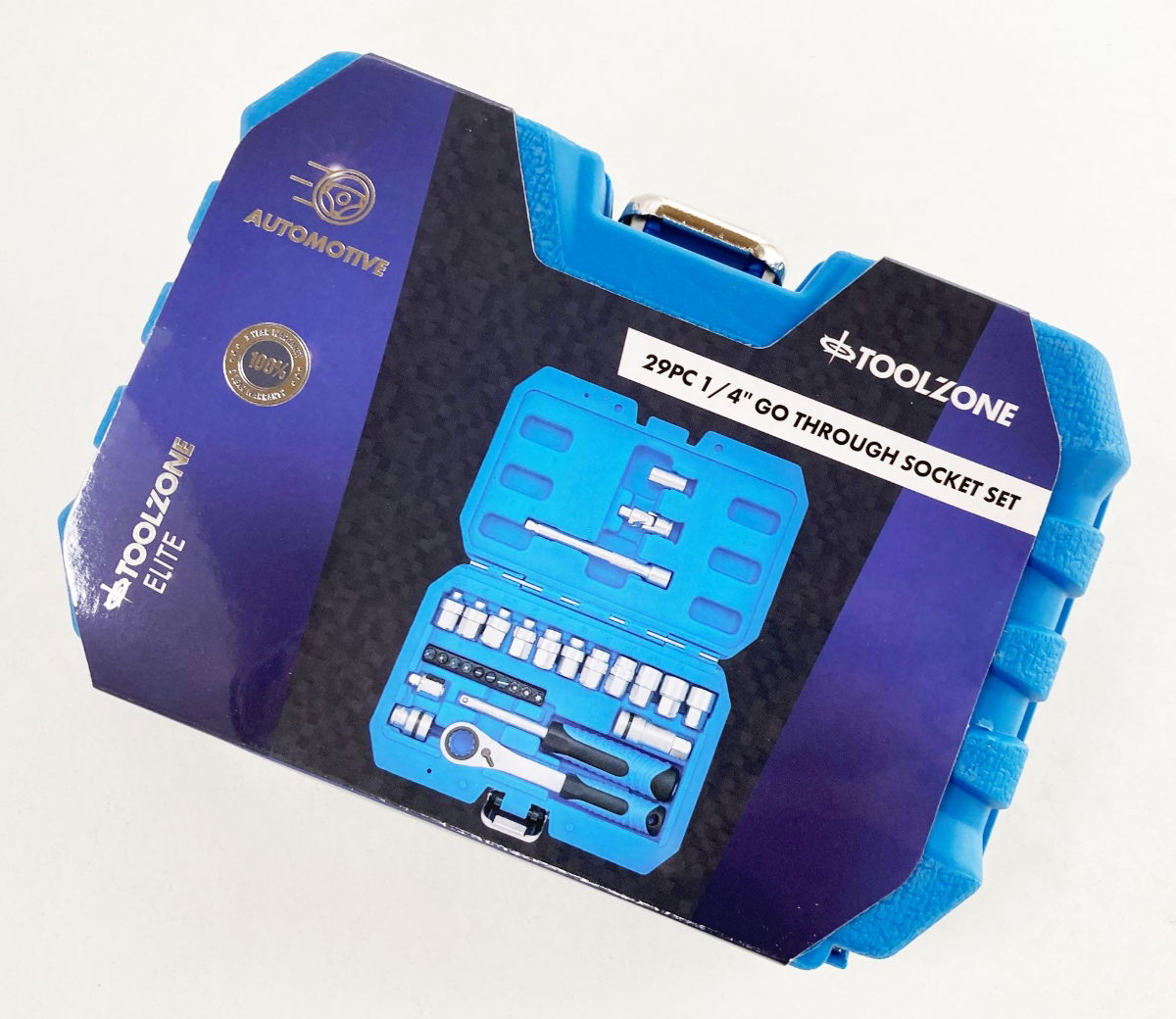 GO THROUGH SOCKET SET 29 PIECES 1/4 DRIVE WITH BITS IN STORAGE CASE - TOOLZONE KDPSS261