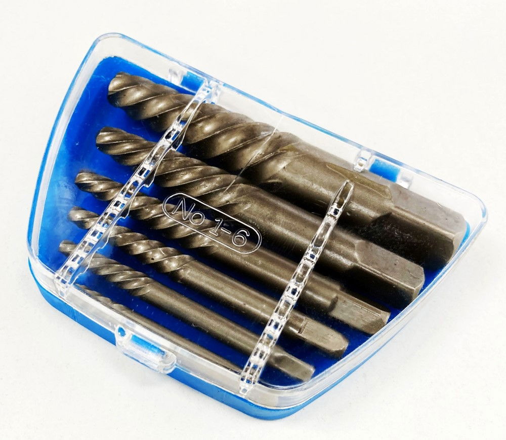 SPIRAL FLUTE SCREW EXTRACTOR SET 6 PIECES M3-M25 CHROME MOLYBDENUM - TOOLZONE KDPSS289