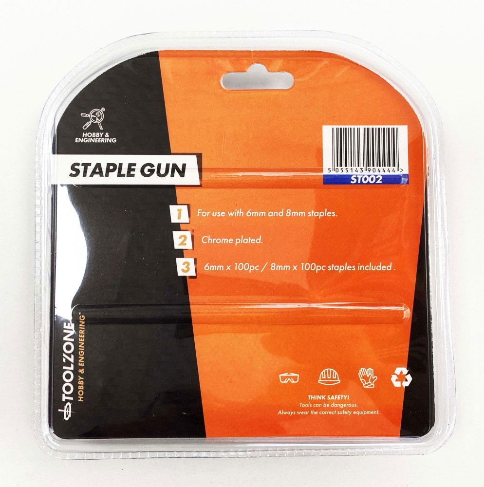 STAPLE GUN CHROME FOR JT21 6mm 8mm 10mm STAPLES - TOOLZONE KDPST002