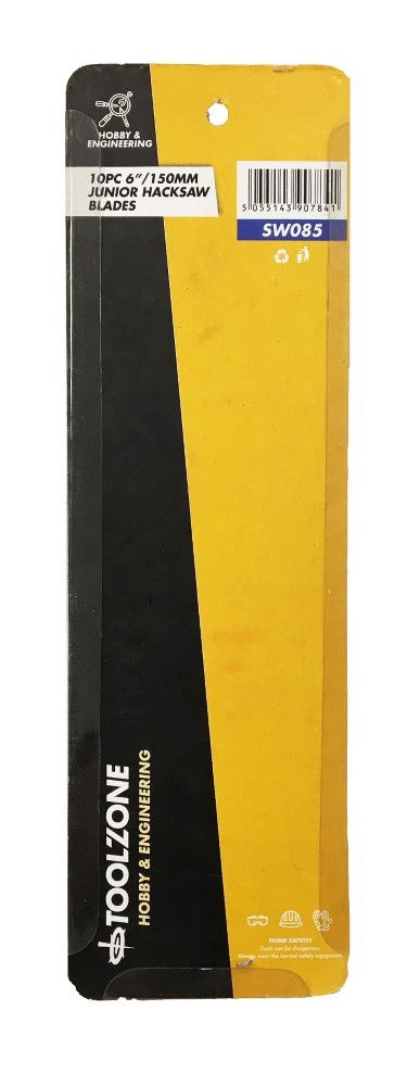 JUNIOR HACKSAW BLADES 10 PIECES HIGH CARBON STEEL - TOOLZONE KDPSW085