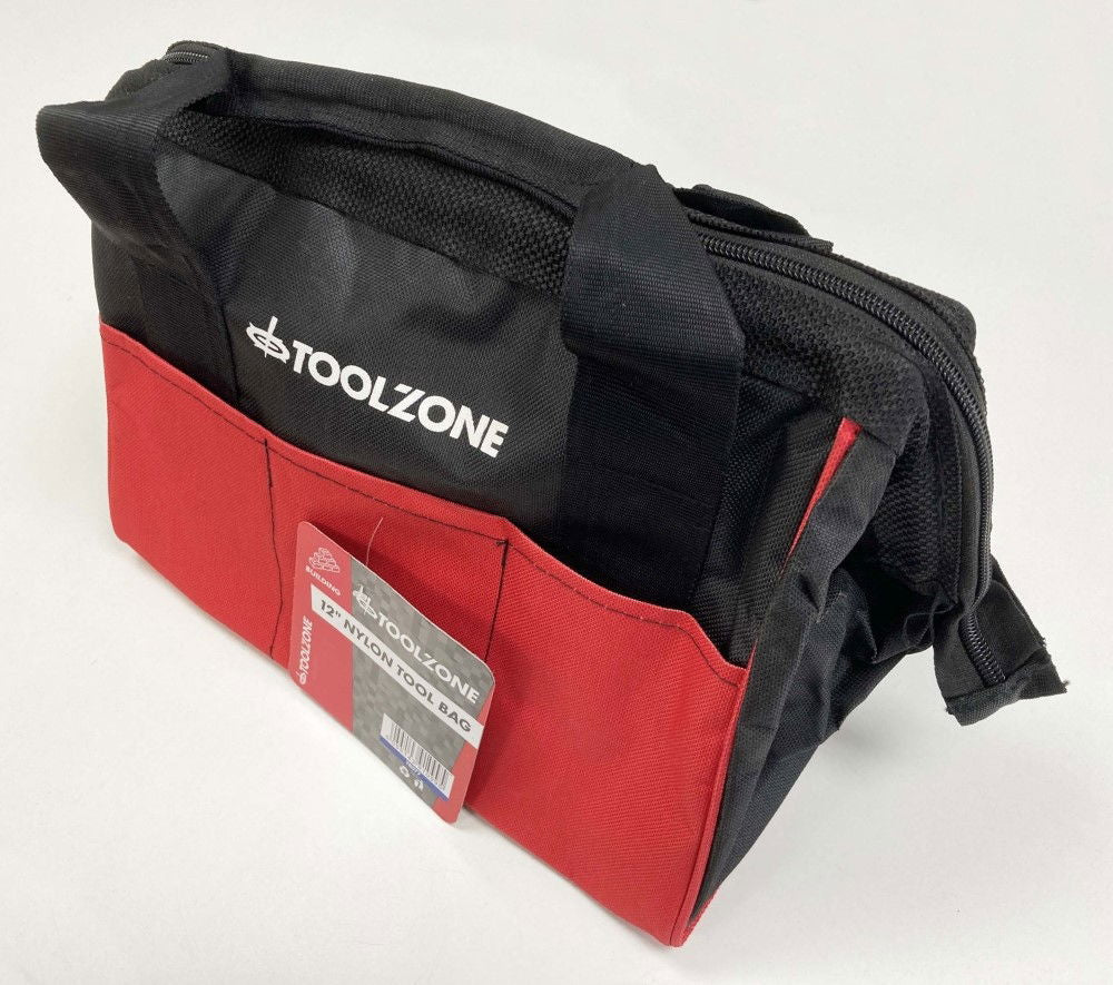 TOOLBAG WIDE OPENING 12 HEAVY DUTY NYLON WITH WIRE FRAME - TOOLZONE KDPTB077