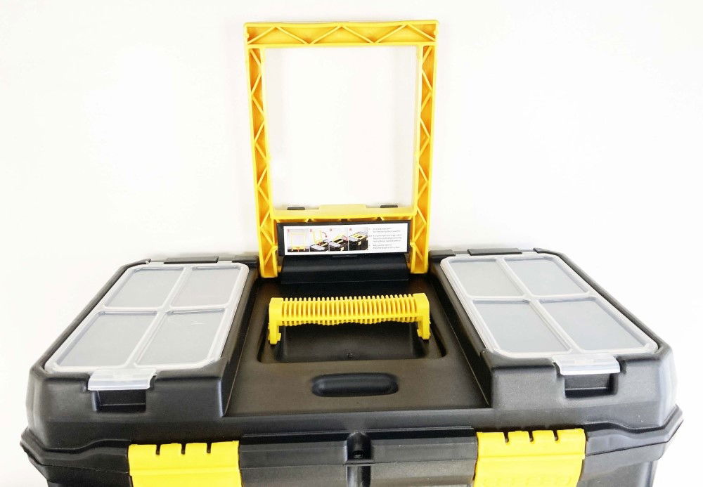 ORGANISER MOBILE DOUBLE BOX 18 WITH WHEELS AND CARRY TRAY - TOOLZONE KDPTB088