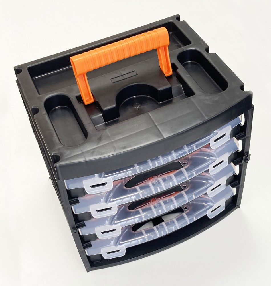 ORGANISER SET 4 TRAY POLY WITH REMOVABLE INNER COMPARTMENTS - TOOLZONE KDPTB098