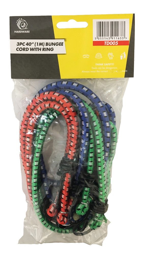 BUNGEES 3PC 40 8mm WITH HOOKS - TOOLZONE KDPTD005