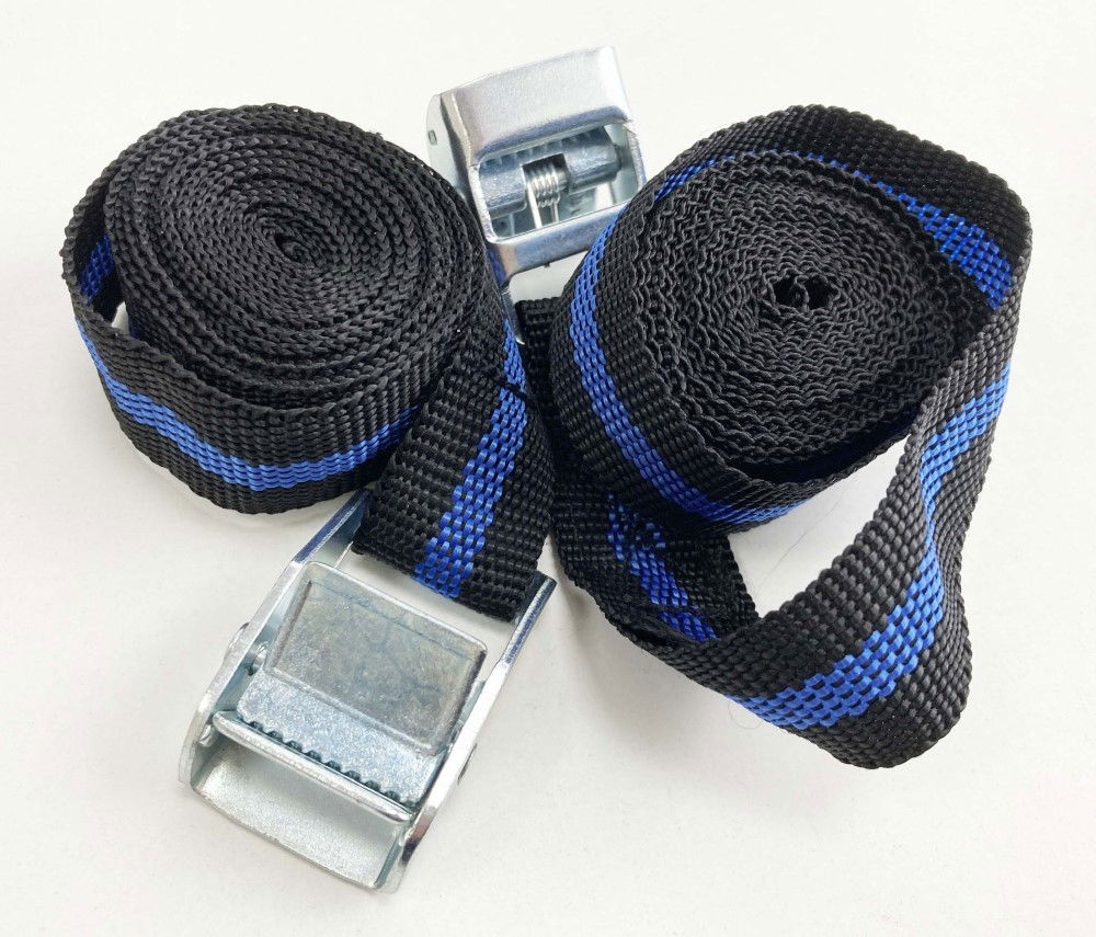 TIE DOWN BUCKLE TYPE 2PC 2.5m 180-200kg CAPACITY 250kg BREAKING STRAIN - TOOLZONE KDPTD028