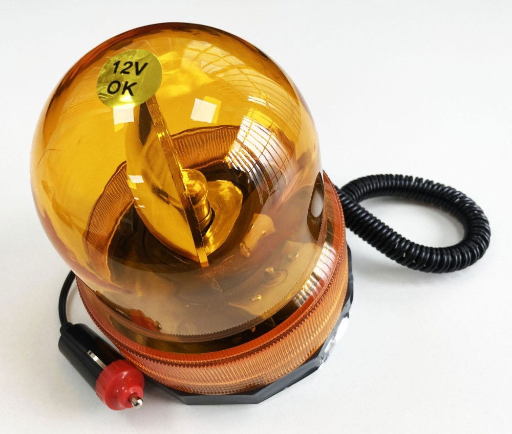HAZARD LAMP AMBER 12v MAGNETIC BASE 2.44m LEAD - TOOLZONE KDPTO086