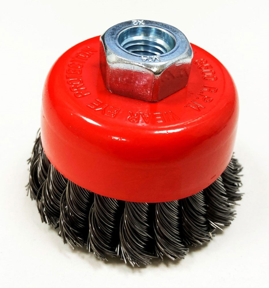 KNOT CUP BRUSH PROFESSIONAL M14 80mm OUTSIDE DIAMETER - TOOLZONE KDPWB004