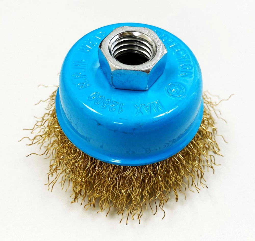 CRIMPED WIRE CUP BRUSH 65mm M14 THREAD - TOOLZONE KDPWB009