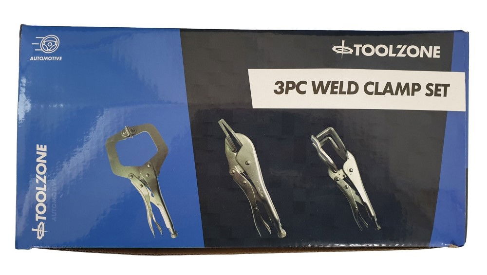 WELD CLAMP SET 3 PIECE 11 C CLAMP 10 SHEET CLAMP 10 CLAW CLAMP - TOOLZONE KDPWH025