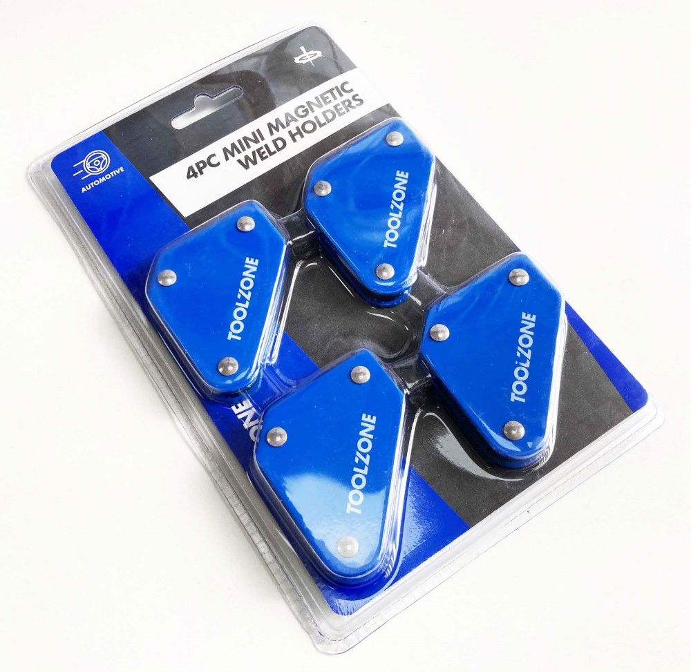 MAGNETIC WELD HOLDERS MINI 4 PIECE 10lb 60x50x10mm - TOOLZONE KDPWH043