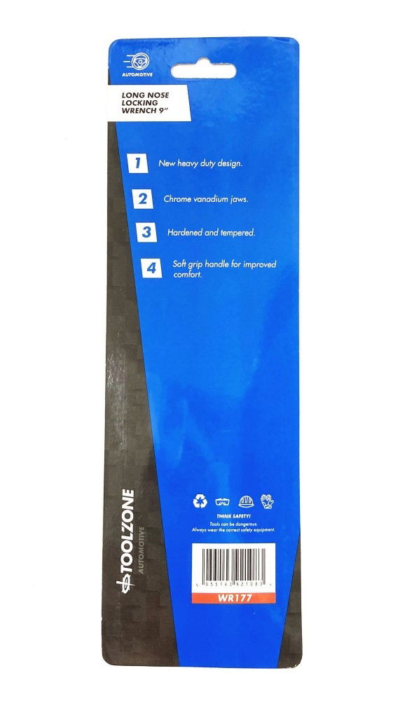 LOCKING WRENCH LONG NOSE 9 SOFTGRIP - TOOLZONE KDPWR177