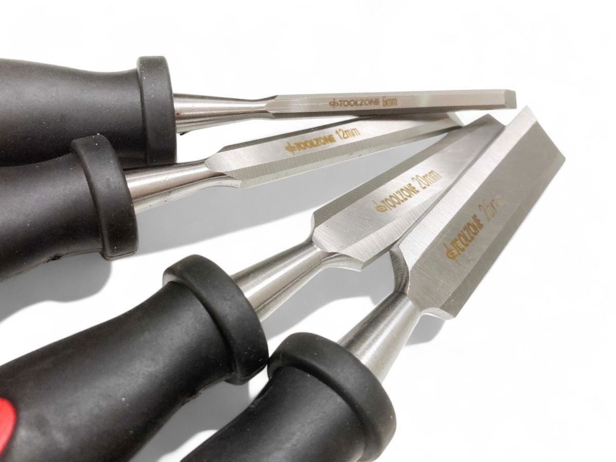 CHISEL SET SOFT GRIP HANDLE 4PC 1/4, 1/2, 3/4, 1 - TOOLZONE KDPWW041