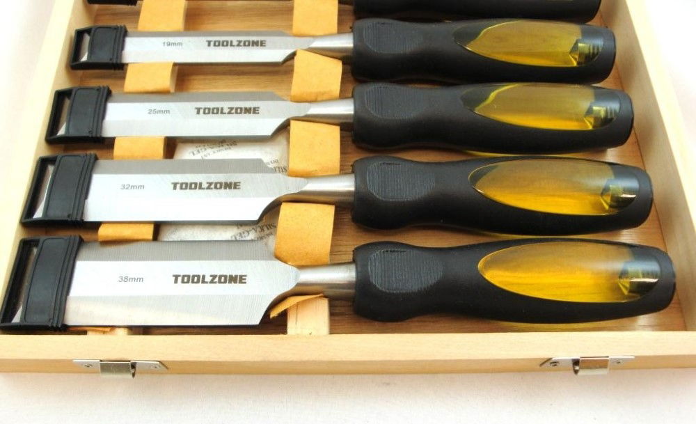 CHISEL SET WOOD 6PC 1/4, 1/2, 3/4, 1, 1.25, 1.5 IN CASE - TOOLZONE KDPWW043
