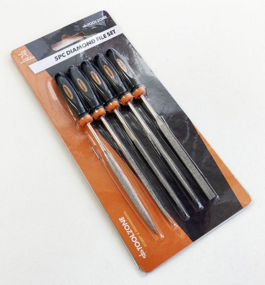 DIAMOND FILE SET 5PC 85mm BLADE VARIOUS SHAPES - TOOLZONE KDPWW096