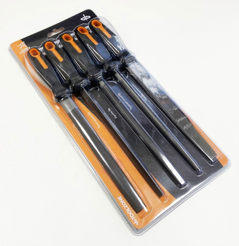 FILE SET 5PC 8 T12 STEEL SOFT GRIP HANDLES - TOOLZONE KDPWW163