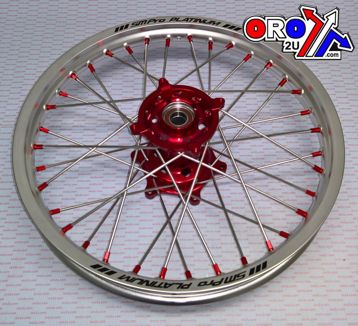 19x2.15 WHEEL HON SILVER/RED, MX-9121 RIM SILVER, HUB RED, SP04703815003 MATT RIM MX-9121